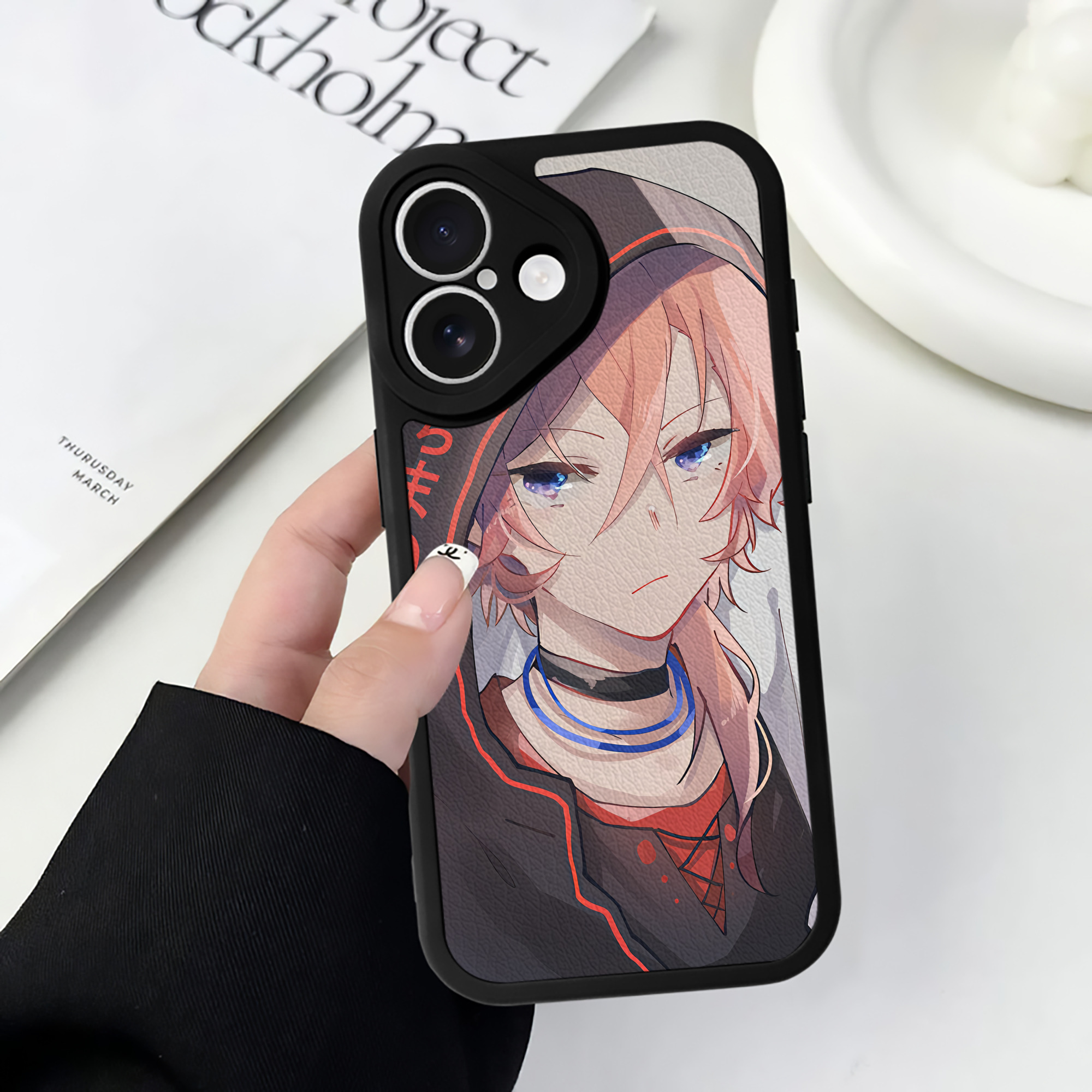 （画像用） 文豪ストレイドッグス Bungo Stray Dogs 【iPhone 16シリーズ対応】シリコンスマホケース（レザー調） 材質：シリコン